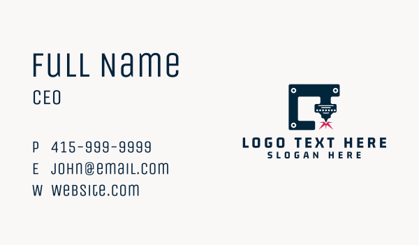 Laser Cutting Machinery Business Card Design Image Preview