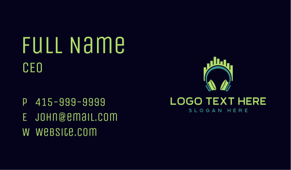 Rave Festival Headset Business Card Design Image Preview