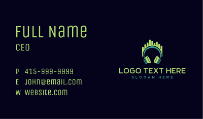 Rave Festival Headset Business Card Image Preview