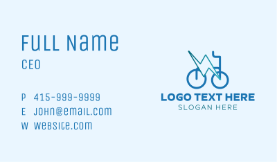 Blue Electric Bike Business Card