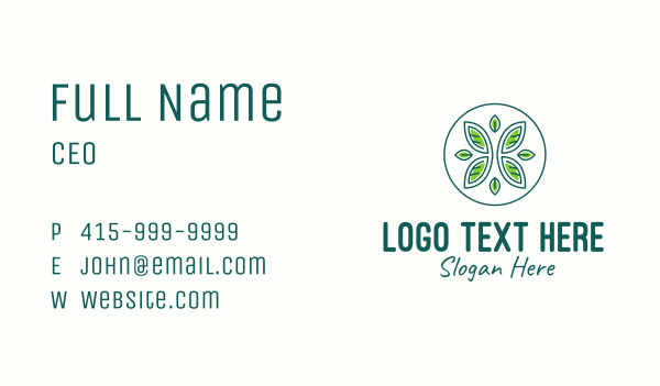 Green Eco Organic Circle  Business Card Design Image Preview