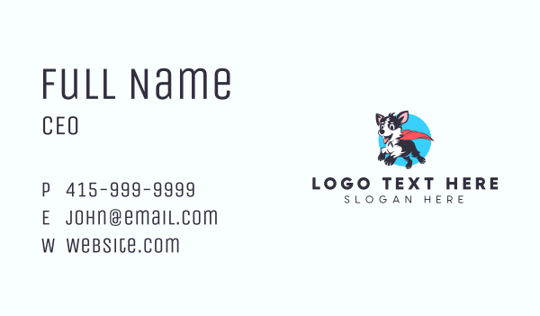 Cape Superhero Dog Business Card Design Image Preview