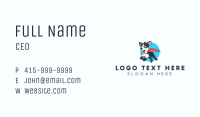 Cape Superhero Dog Business Card Image Preview