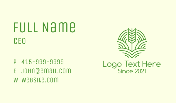 Line Art Wheat Valley Business Card Design Image Preview