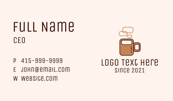 Brown Coffee Mug  Business Card Design Image Preview