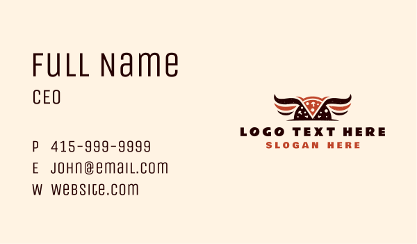 Hipster Pizza Wings Business Card Design Image Preview