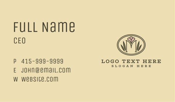 Vintage Floral Emblem Business Card Design Image Preview