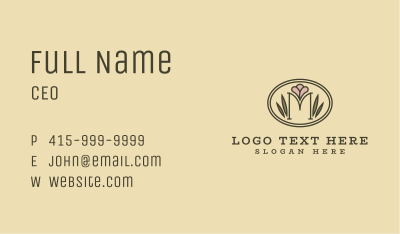 Vintage Floral Emblem Business Card Image Preview