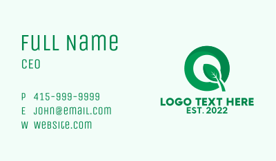 Garden Landscaping Letter Q  Business Card Image Preview