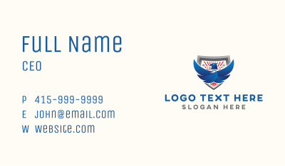 American Eagle Wings Shield Business Card Image Preview