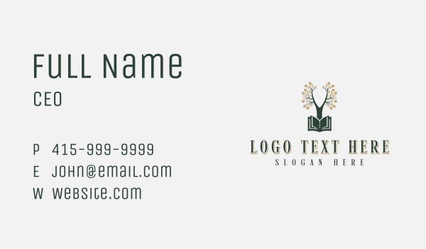 Book Reading Tree Business Card Design Image Preview