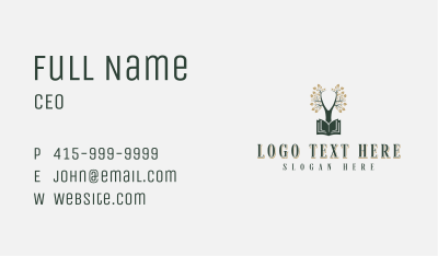 Book Reading Tree Business Card Image Preview