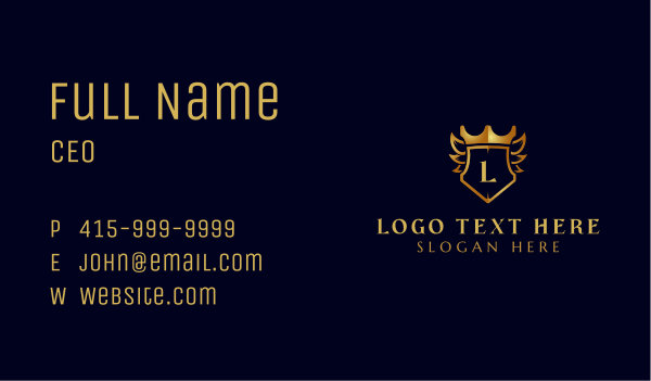 Gold Crown Crest Business Card Design Image Preview