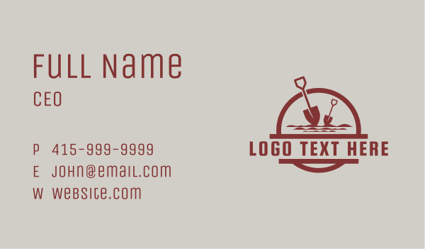 Farming Shovel Dig Business Card Design Image Preview