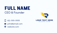 Power Bolt Letter R Business Card Image Preview