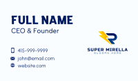 Power Bolt Letter R Business Card Image Preview