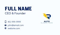 Power Bolt Letter R Business Card Image Preview