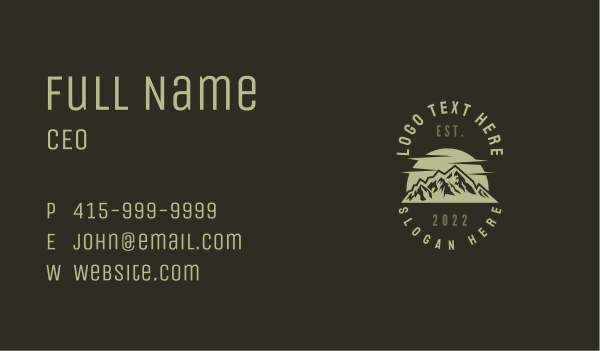 Green Mountain Summit  Business Card Design Image Preview