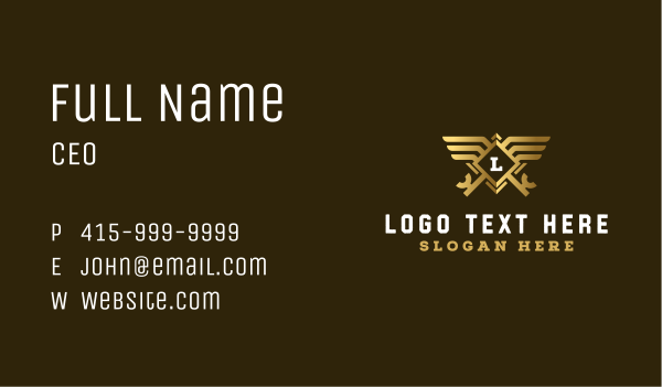 Deluxe Key Wings Business Card Design Image Preview