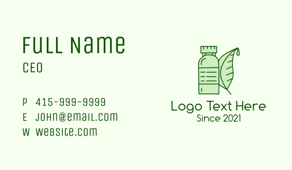 Green Leaf Extract  Business Card Design Image Preview