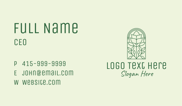 Minimalist Rose Window  Business Card Design Image Preview