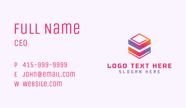 Colorful Cube Software Business Card Design Image Preview