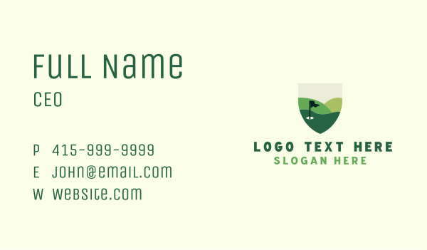 Sports Golf Club Shield Business Card Design Image Preview