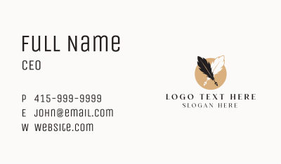 Creative Writer Quill Pen Business Card Image Preview