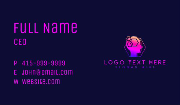Cyber Artificial Intelligence Business Card Design Image Preview