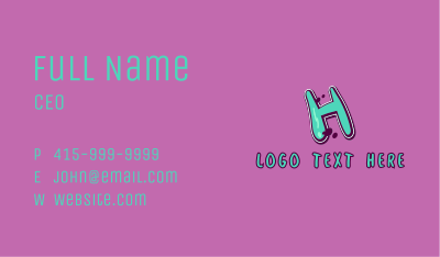 Modern Graffiti Letter H Business Card Image Preview