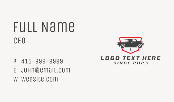 Fast Pickup Truck Business Card Design Image Preview