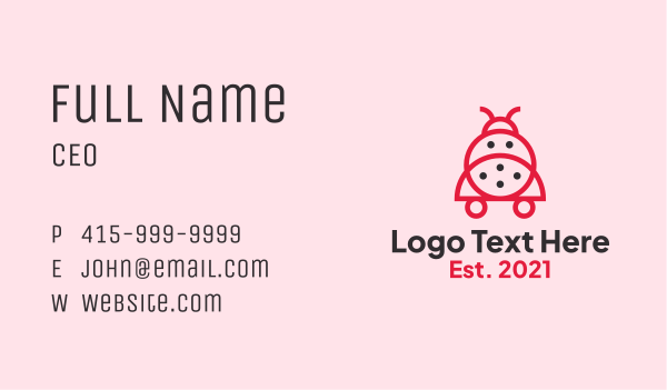 Cute Lady Bug  Business Card Design Image Preview