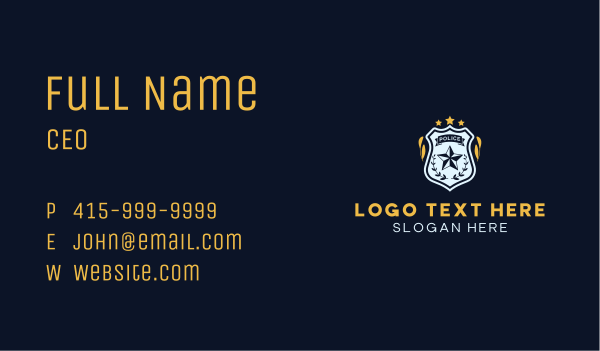 Police Star Badge Business Card Design Image Preview