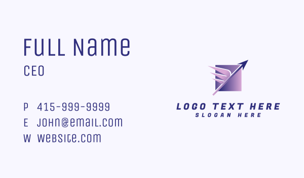 Package Delivery Arrow Wings Business Card Design Image Preview