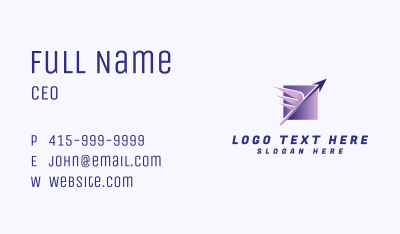 Package Delivery Arrow Wings Business Card Image Preview