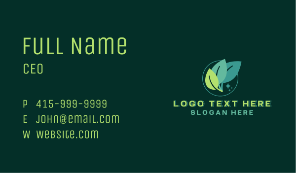 Natural Organic Leaf Business Card Design Image Preview