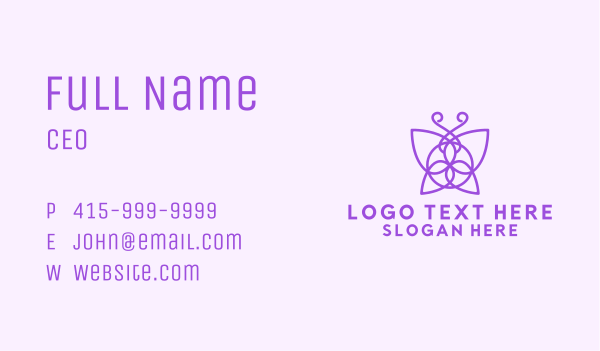 Purple Butterfly Salon Business Card Design Image Preview