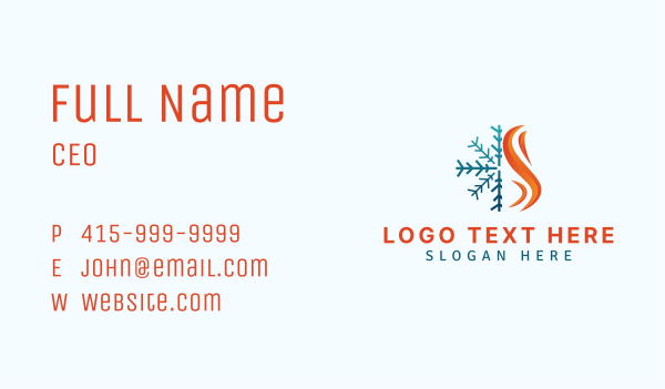 Flame Snowflake Energy Business Card Design Image Preview