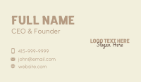 Vintage Handwritten Wordmark Business Card Image Preview