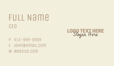 Vintage Handwritten Wordmark Business Card Image Preview