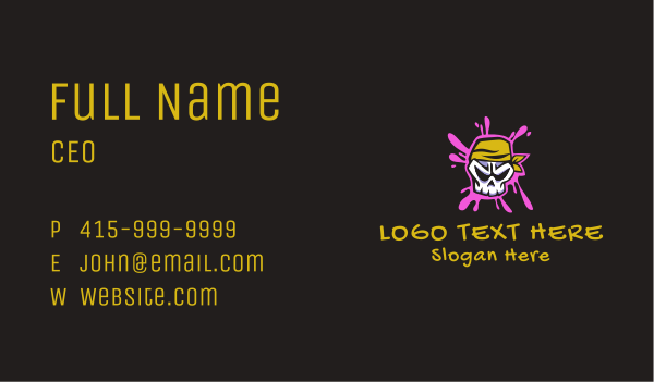 Graffiti Skull Paint  Business Card Design Image Preview