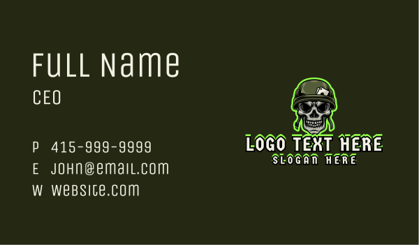 Army Skull Gaming Business Card Design Image Preview