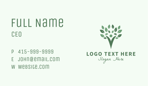 Human Healthy Tree Lifestyle Business Card Design Image Preview