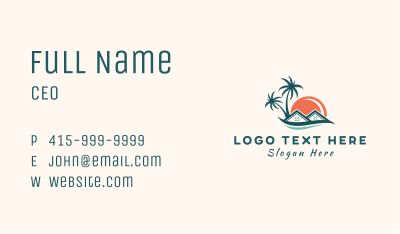 Tropical Sunset House Business Card Image Preview
