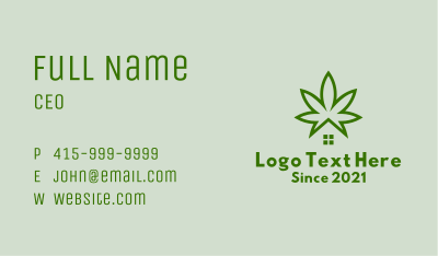 Marijuana Plant House  Business Card Image Preview