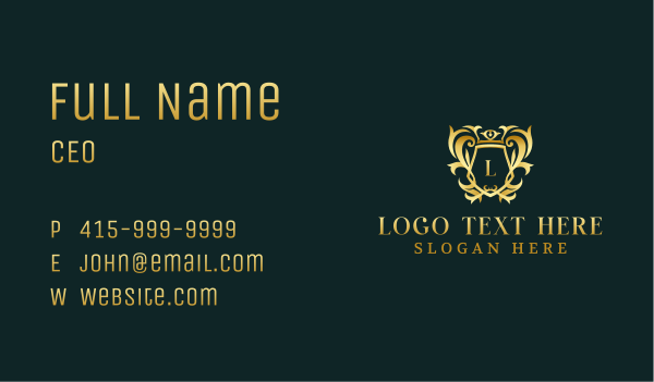 Royalty Ornamental Crest  Business Card Design Image Preview