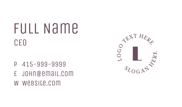 Fashion Bold Lettermark Business Card Design Image Preview