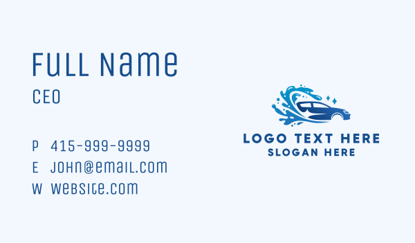 Blue Clean Car Wash  Business Card Design Image Preview