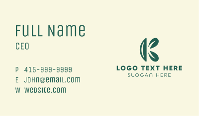 Natural Letter K Business Card Image Preview