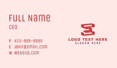 Red 3D Letter E Business Card Image Preview